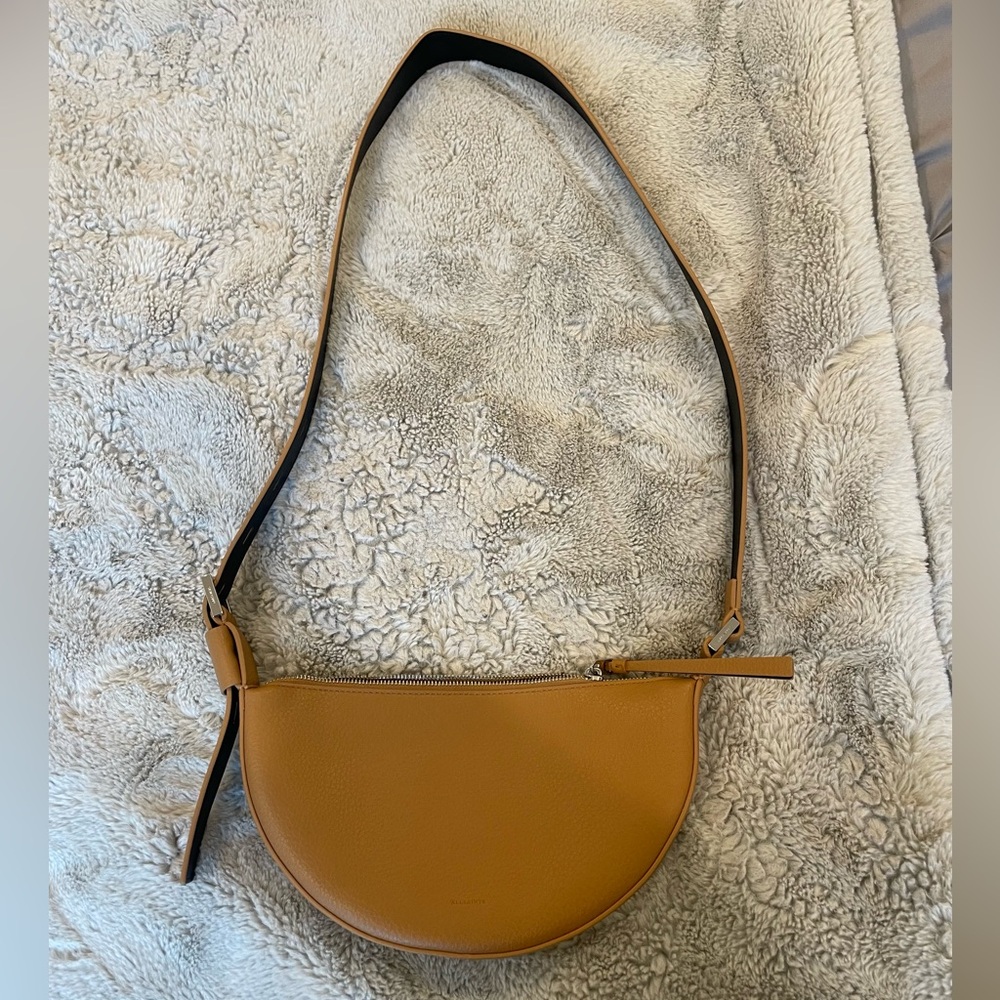AllSaints Tan Leather Crossbody Bag, NWOT